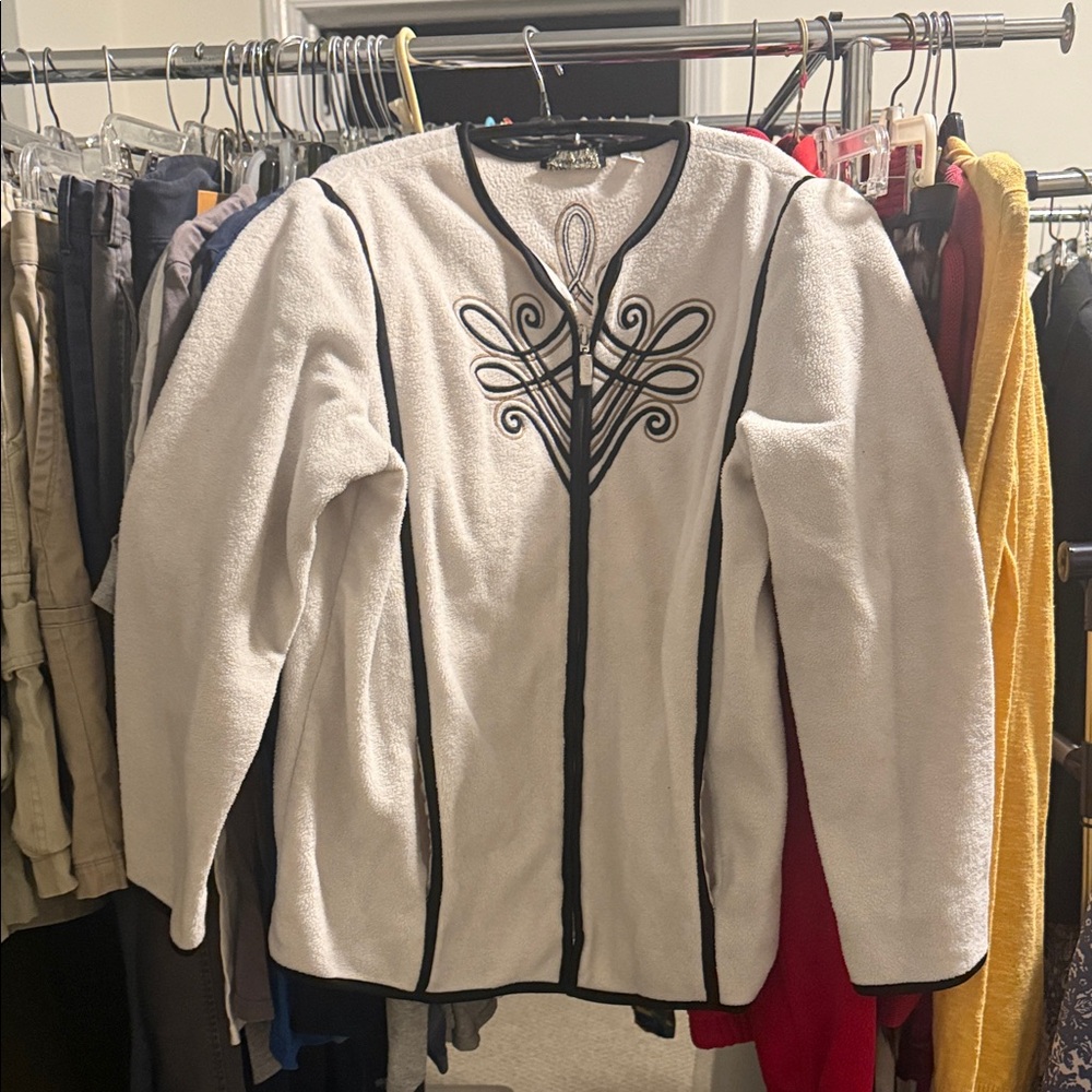 Chic White Jacket with Black Accents